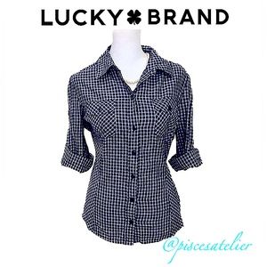 Lucky Brand 3/4 Sleeve Button Down Shirt, Women’s Size Small